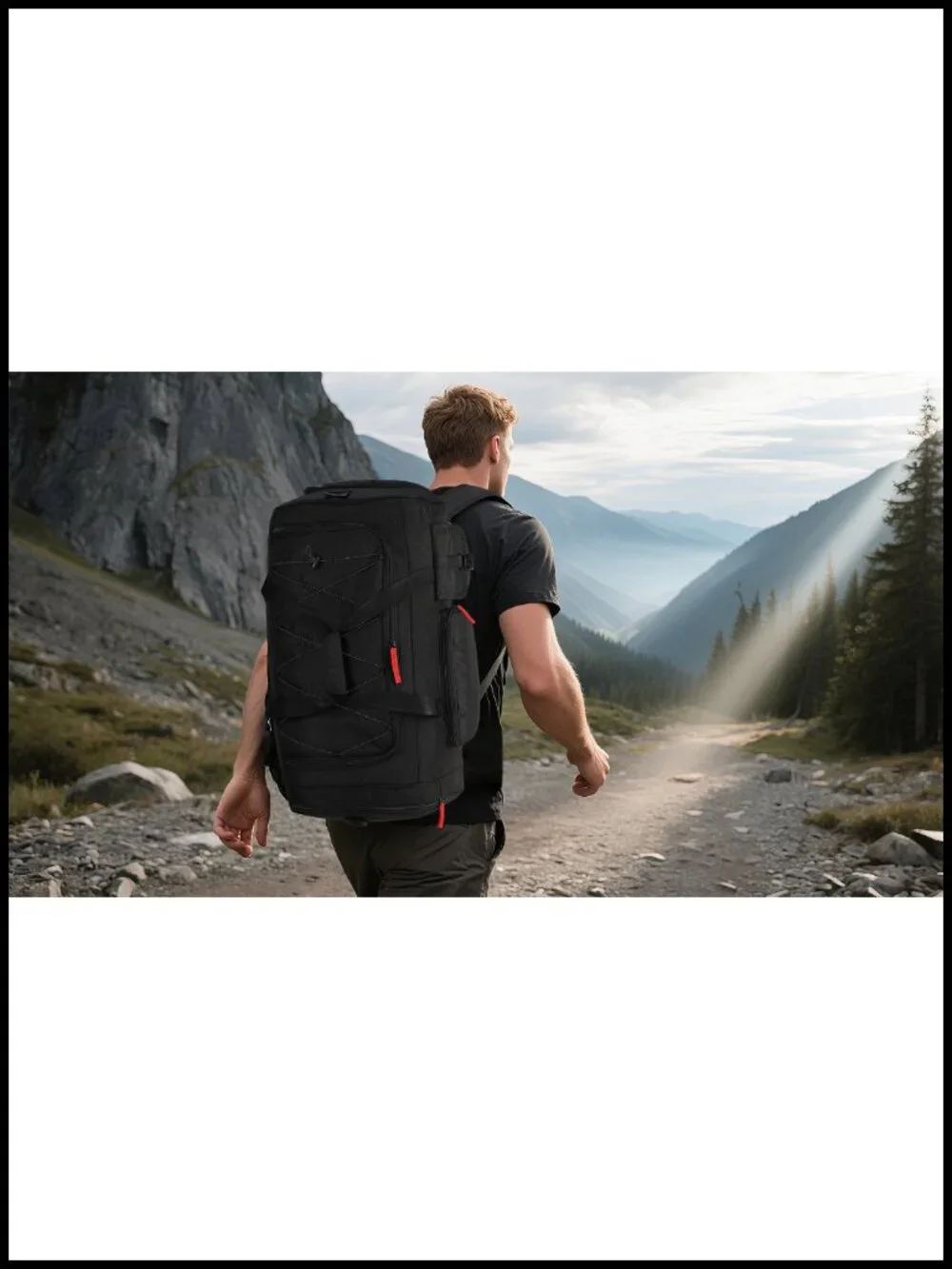 70L Waterproof Travel Duffel Backpack with Shoes Compartment - Heavy Duty Gym